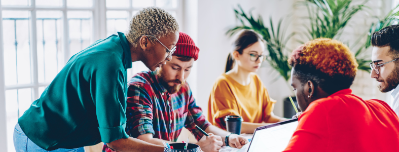 Manager working with the team