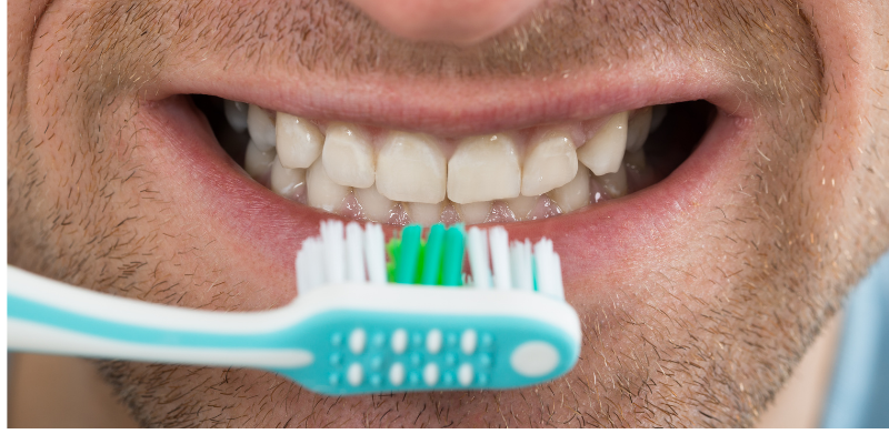 Man brushing his teeth