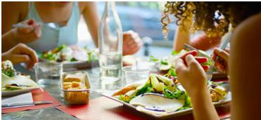 Eating a healthy meal