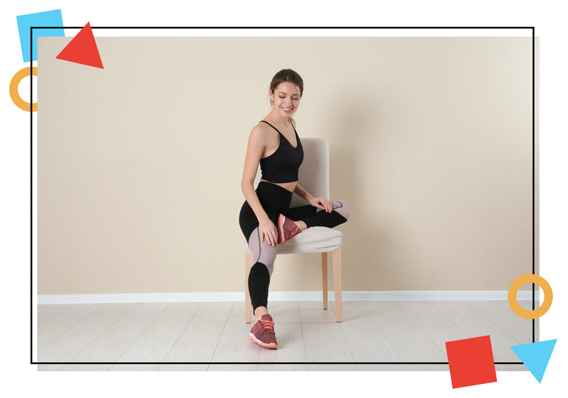 Woman doing chair yoga