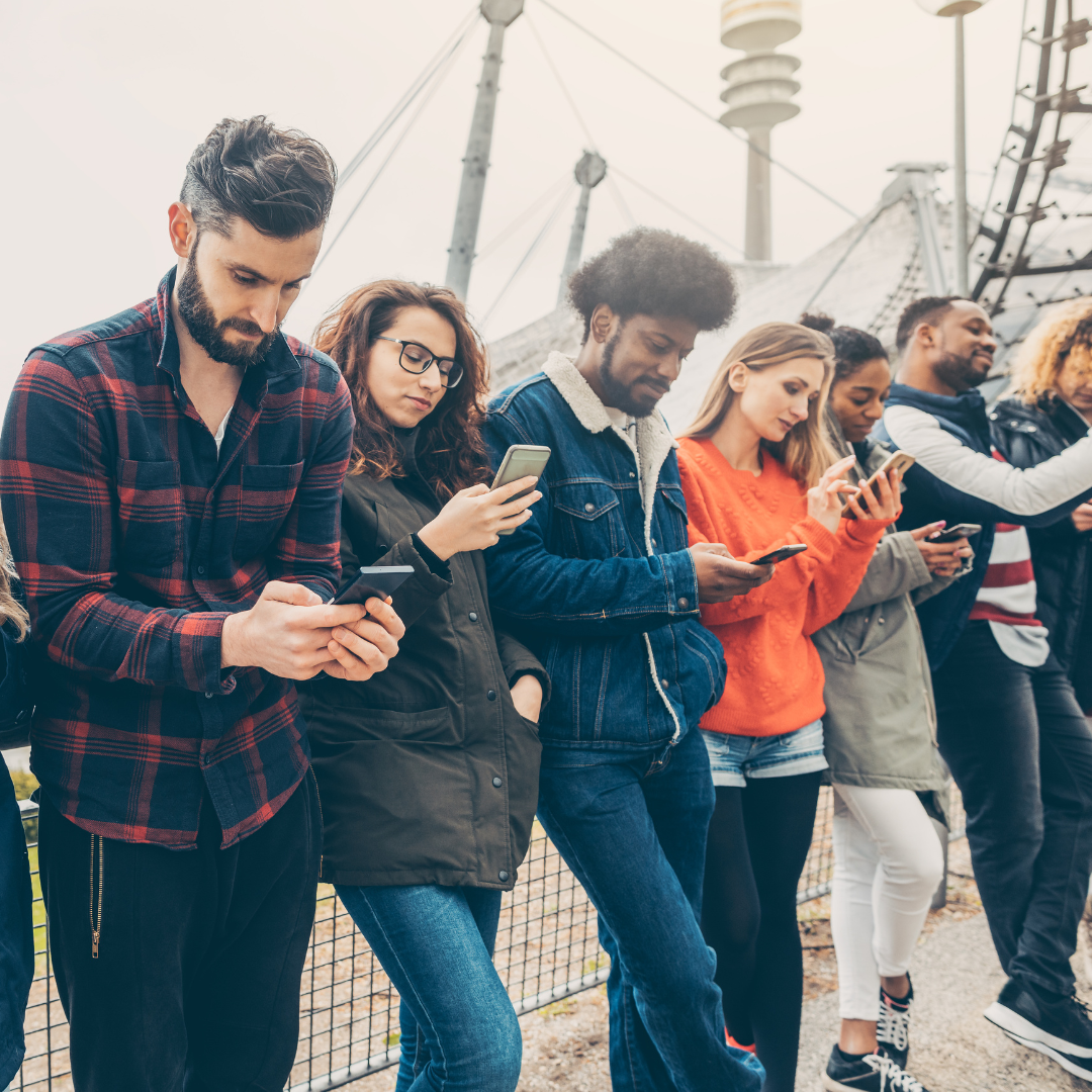 People staring at their phones instead of talking to each other