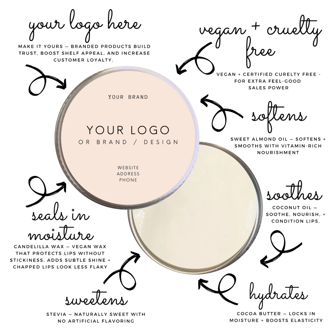 Vanilla Lip Balm  Custom Tins